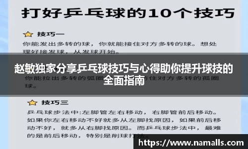 赵敏独家分享乒乓球技巧与心得助你提升球技的全面指南